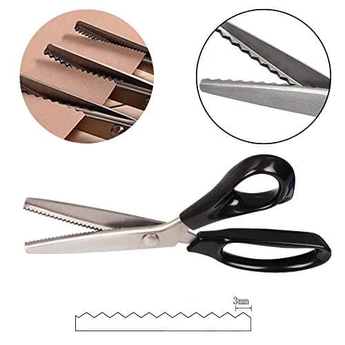 Price Xes Fabric Pinking Shears - Serrated Scalloped Stainless Steel for Sewing & Crafts, 23.5cm thumbnail 2