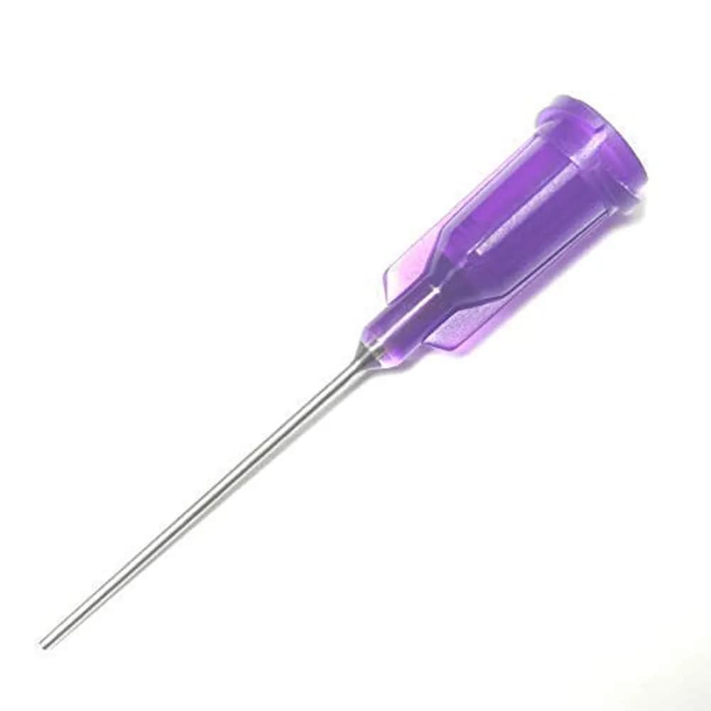 SANANTS 15 Gauge 1in Blunt Tip Dispensing Syringe Needles Amber 50 PCS | Precision Applicator for Lab & Crafts — Purple / 21Ga x 1＂