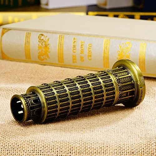 DS. DISTINCTIVE STYLE Metallic Leaning Tower of Pisa Statue 21.2 cm (8 Inch) | Iconic Architectural Souvenir for Home Decor thumbnail 5