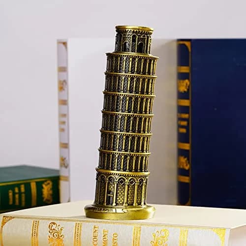 DS. DISTINCTIVE STYLE Metallic Leaning Tower of Pisa Statue 21.2 cm (8 Inch) | Iconic Architectural Souvenir for Home Decor thumbnail 8