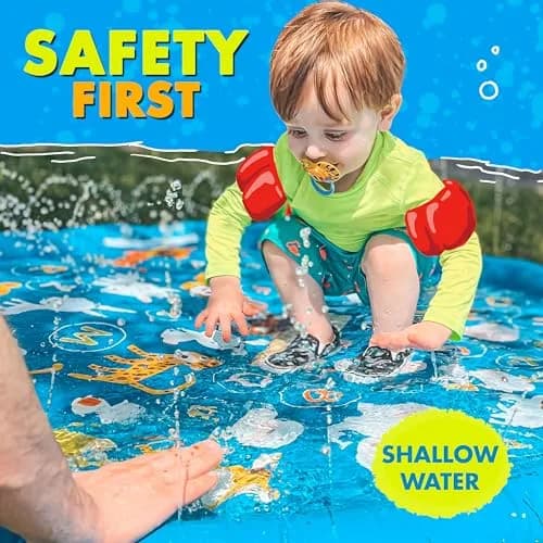 SplashEZ 3-in-1 Splash Pad, Sprinkler & Baby Pool 152cm (60") | Educational Water Play for Kids 12+ Months thumbnail 4