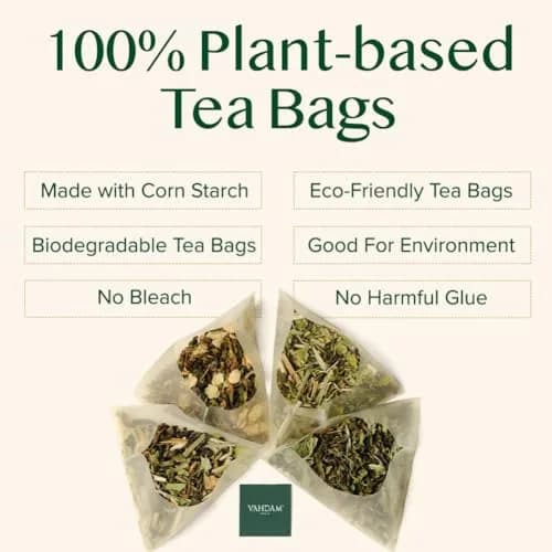 VAHDAM Organic Himalayan Green Tea 100 Count Pyramid Tea Bags | USDA Organic & Plant-Based thumbnail 5