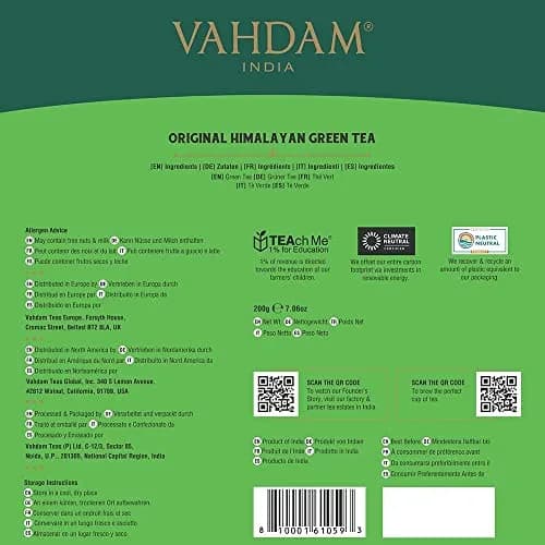 VAHDAM Organic Himalayan Green Tea 100 Count Pyramid Tea Bags | USDA Organic & Plant-Based thumbnail 9