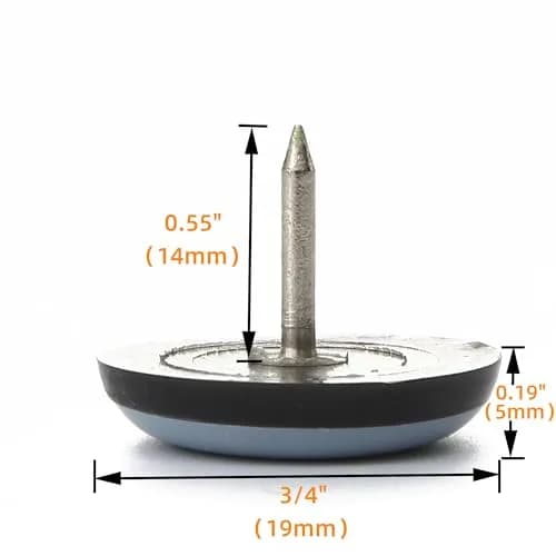 Furnigear 3/4" Nail-On Furniture Sliders (24 Pack) | Heavy Duty PTFE Carpet Glides for Easy Moving thumbnail 2