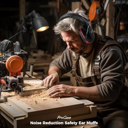 ProCase Professional Safety Ear Muffs NRR 28dB | Adjustable Noise Reduction Earmuffs for Adults & Kids, Shooting, Construction, Lawn Mowing, Studying, Autism Sensory Needs thumbnail 6