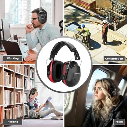 ProCase Professional Safety Ear Muffs NRR 28dB | Adjustable Noise Reduction Earmuffs for Adults & Kids, Shooting, Construction, Lawn Mowing, Studying, Autism Sensory Needs thumbnail 7