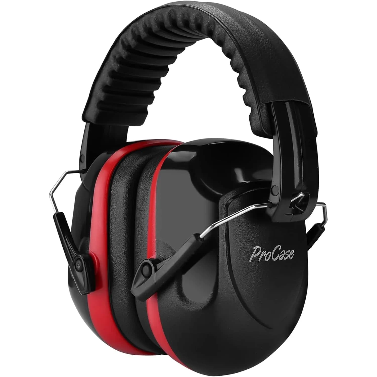 ProCase NRR 28dB Passive Noise Reduction Earmuffs | Adjustable Metal Frame, Foldable Design, Pink — 1 - 1 Red