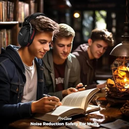 ProCase Professional Safety Ear Muffs NRR 28dB | Adjustable Noise Reduction Earmuffs for Adults & Kids, Shooting, Construction, Lawn Mowing, Studying, Autism Sensory Needs thumbnail 4