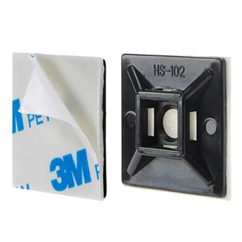 XHF 100 PCS 1.1" Black Self Adhesive Cable Zip Tie Mounts | Cable Management Organizer thumbnail 2