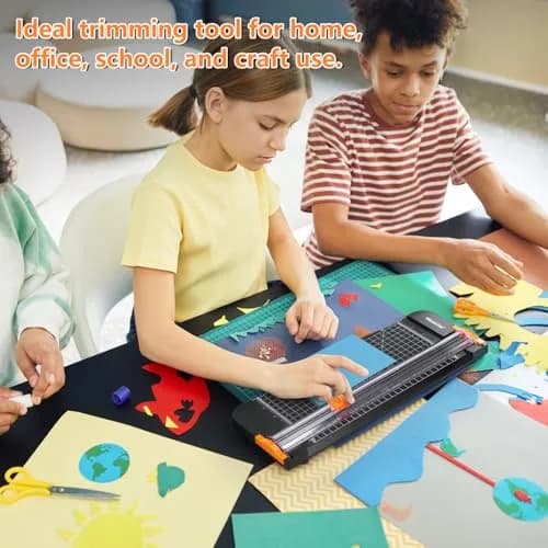 WORKLION Paper Cutter - A4 Craft Cutter with Security Blade, 12 inch Black Office Paper Trimmer thumbnail 7