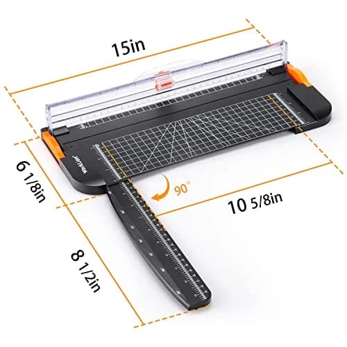 WORKLION Paper Cutter - A4 Craft Cutter with Security Blade, 12 inch Black Office Paper Trimmer thumbnail 3