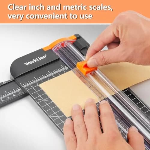 WORKLION Paper Cutter - A4 Craft Cutter with Security Blade, 12 inch Black Office Paper Trimmer thumbnail 4