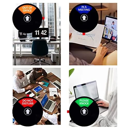 Kichwit Black Privacy Sign for Office Door, 5 Inch (12.7 cm) | 4-Status Sliding Sign thumbnail 3