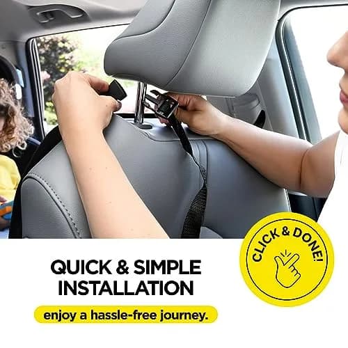 lebogner Back Seat Cover For Kids + 3 Pocket Storage Organizer, 2 Pack Waterproof Kick Mats | Protects Car Interior from Dirt & Mud thumbnail 6