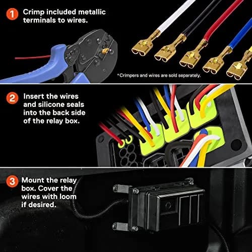 True MODS 12V Automotive Waterproof Fuse Relay Box with 6 Relays & 10 Fuses | IP65 Rated for Off-Road & Marine Use thumbnail 6