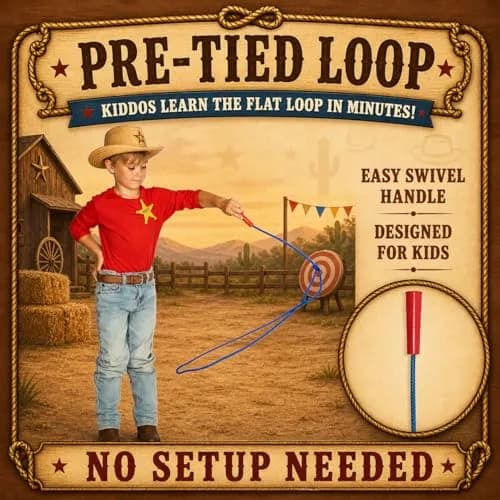 Western Stage Props Children’s Cowboy Kiddie Trick Rope Lasso | Pre-Tied, Made in USA, Ages 4-10 thumbnail 6