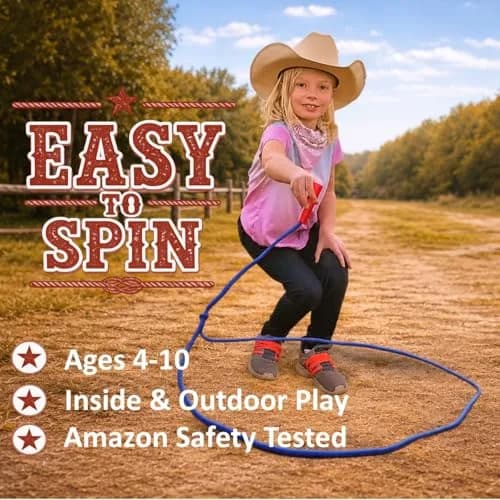 Western Stage Props Children’s Cowboy Kiddie Trick Rope Lasso | Pre-Tied, Made in USA, Ages 4-10 thumbnail 3