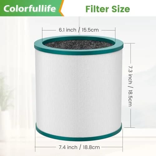 Colorfullife Air Purifier Filter for Dyson TP01 TP02 TP03 BP01 | 2-Pack H13 True HEPA & Activated Carbon Replacement thumbnail 8