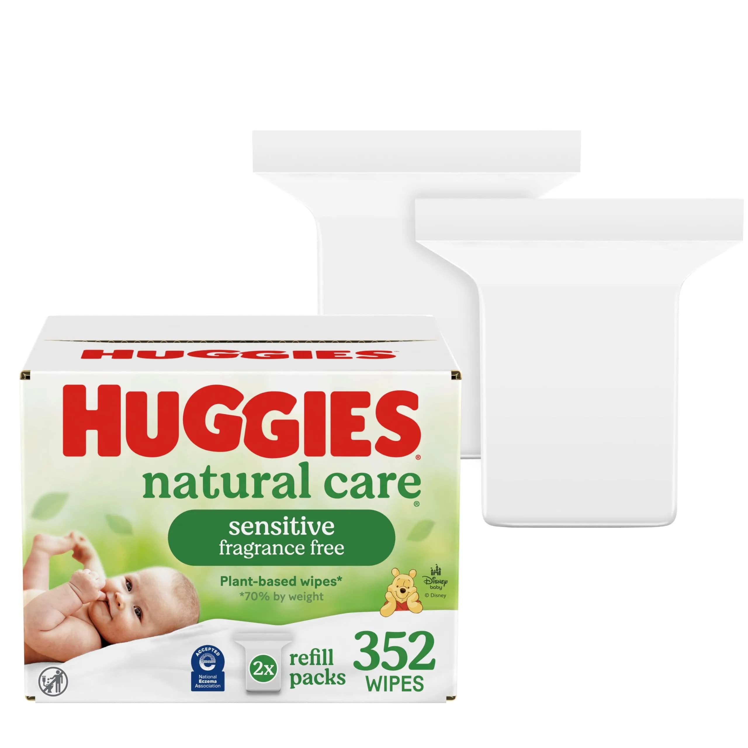 Huggies Natural Care Sensitive Baby Wipes Unscented 352 Wipes | Hypoallergenic, pH Balanced, Plant-Based - main product image