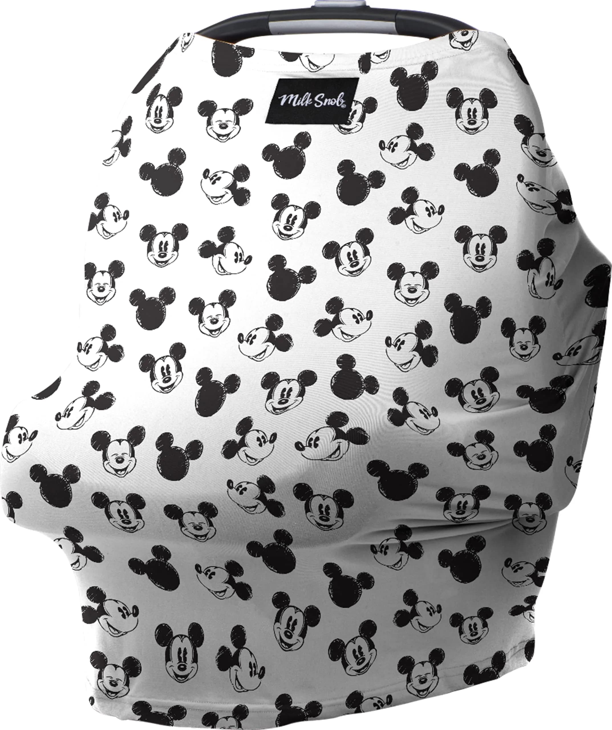 Milk Snob Original Disney 5-in-1 Cover Mickey Mouse Sketch, 1 Count | Breathable Rayon Blend for Car Seats, Nursing, Shopping Carts, High Chairs