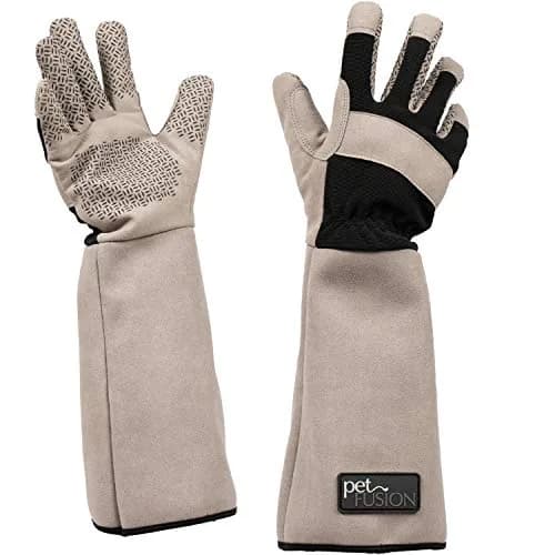 PetFusion Multipurpose Pet Glove for Grooming, Grey | Water-Resistant, Scratch & Puncture Protection thumbnail 1