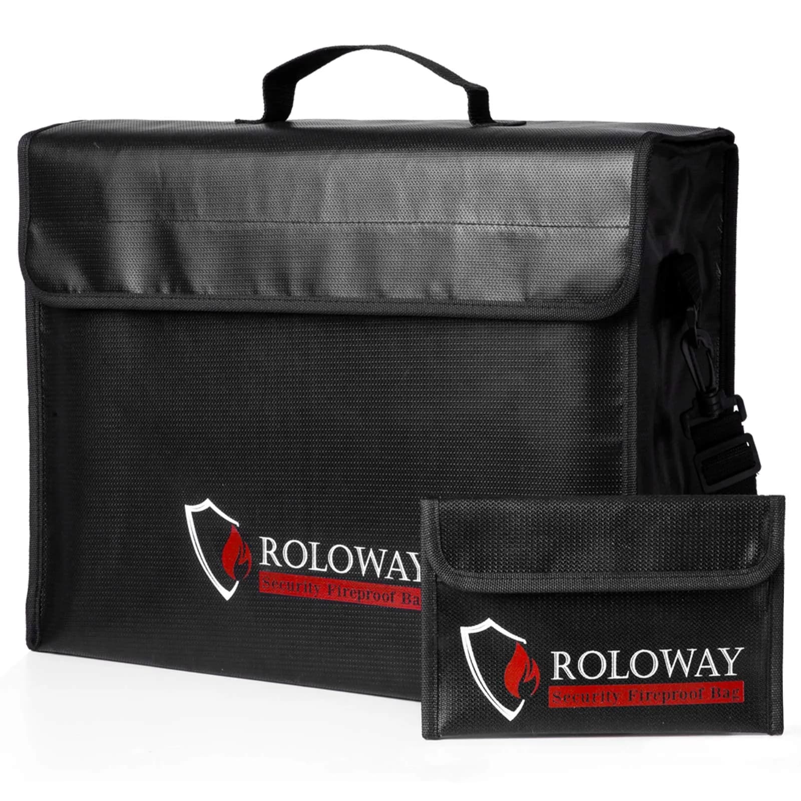 ROLOWAY Fireproof Document Bag 42cm (17 x 12 x 5.8 inches) | Water Resistant, Non-Itchy Silicone Coating - main product image