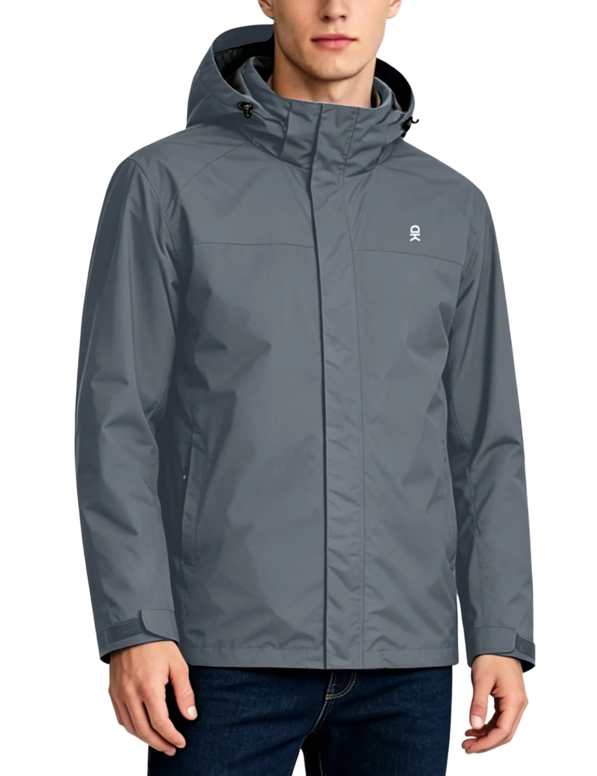 Little Donkey Andy Men's Waterproof Rain Jacket XL | Breathable, Windproof & Lightweight — A3.gray / Large