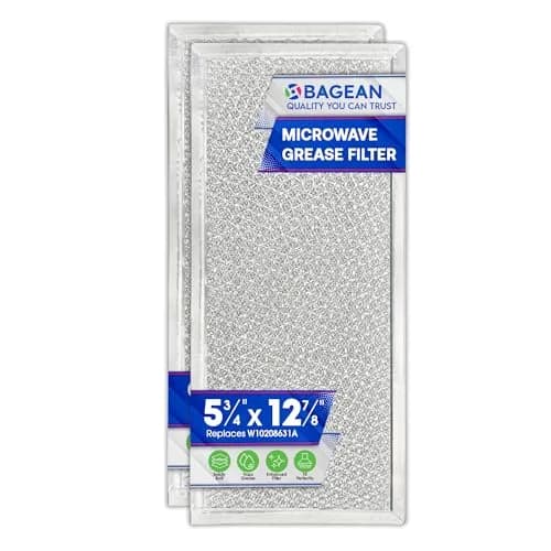 Bagean Microwave Grease Filter 33cm (12.9") x 15cm (5.8") Replacement for Whirlpool W10208631A | 2-Pack Aluminum Mesh thumbnail 1