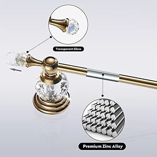 BATHSIR Crystal Toilet Paper Holder Gold Toilet Roll Holder Modern Bathroom Accessories Zinc Alloy Tissue Hanger Wall Mounted | Contemporary Style thumbnail 6