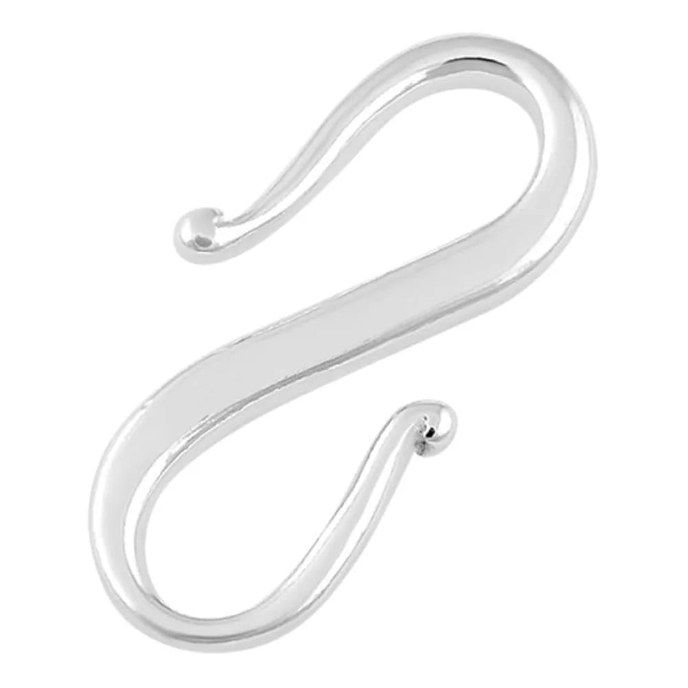 Adabele 925 Sterling Silver S Hooks Clasp 15mm (10-Pack) | Hypoallergenic & Nickel-Free for Jewelry Making — Sterling Silver