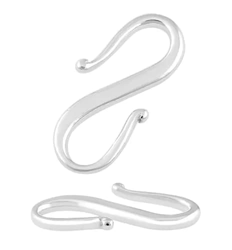 Adabele 925 Sterling Silver S Hooks Clasp 15mm (5-Pack, Silver) | Hypoallergenic & Nickel-Free Jewelry Findings thumbnail 3