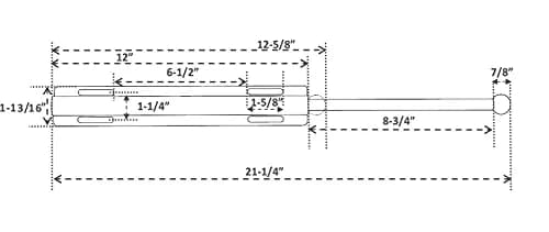 H. Bowes 12" Valet Rod Satin Nickel 32.79cm (12.91") | Extends 22.86cm (9") thumbnail 3