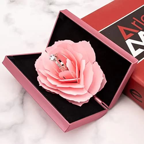 wonuu Rose Engagement Ring Box with Pop-Up Holder | 12cm x 6.8cm x 2cm (4.7" x 2.7" x 0.8") thumbnail 4