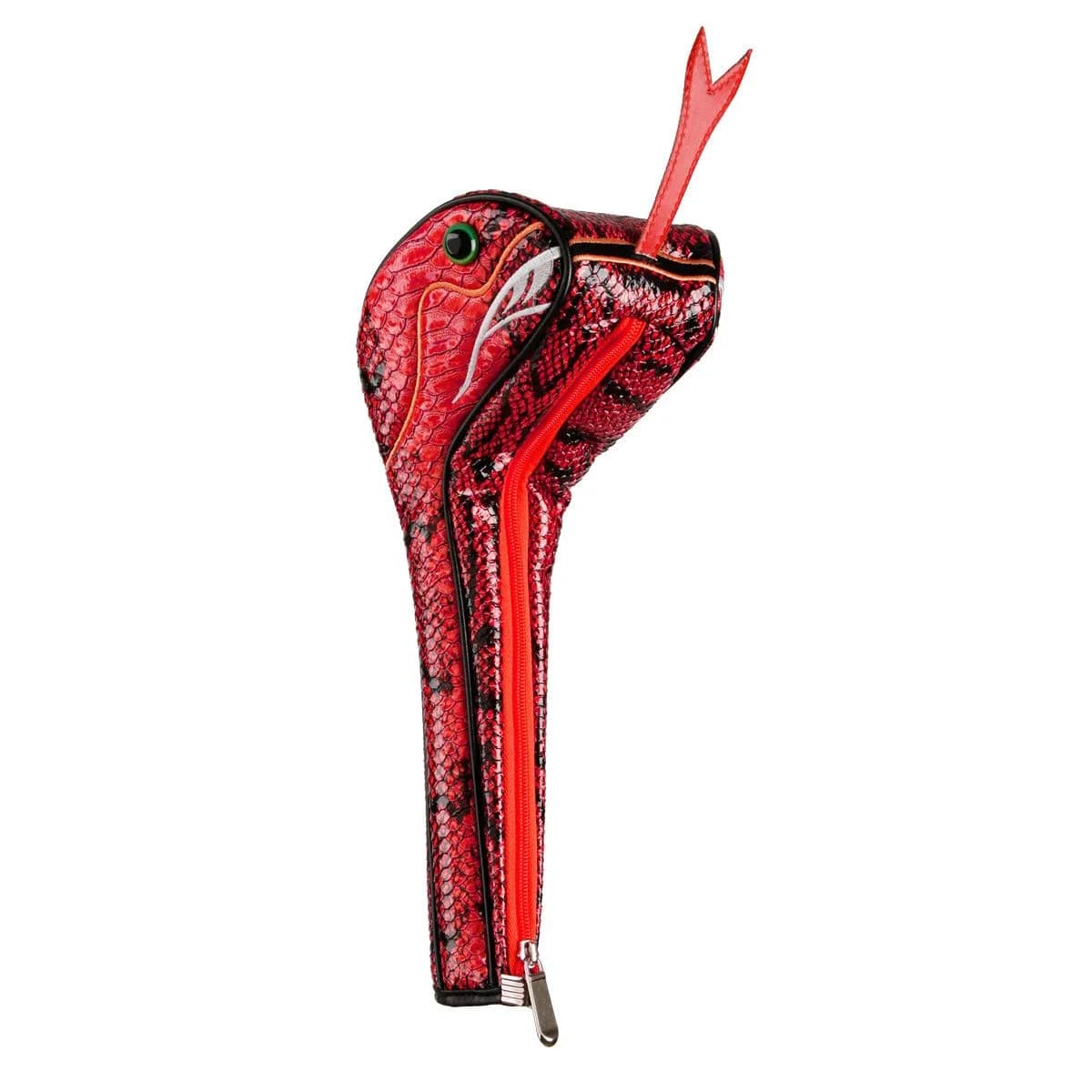 Sahara Black Snake Driver Headcover for Golf Clubs | Fits 460cc Drivers with Zippered Closure — Red