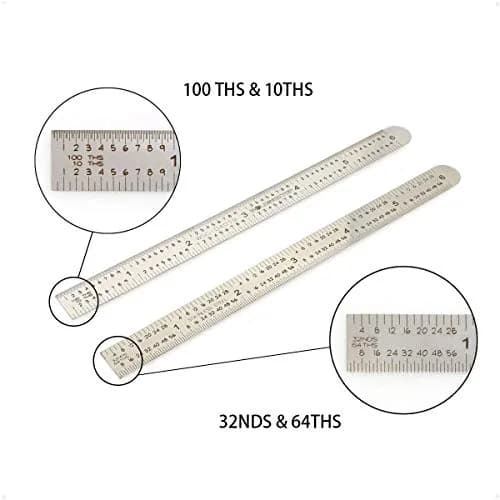 WeldingStop 6 inch (15 cm) Machinist Ruler | Flexible Stainless Steel Rule with 5R Graduations thumbnail 2