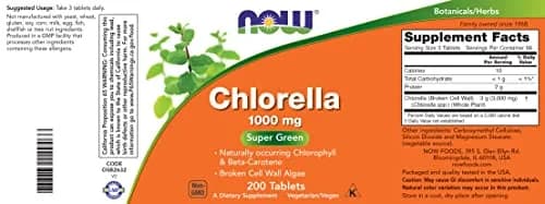 Now Chlorella Tablets 1000mg | Premium Non-GMO Microalgae Supplement (200 Tabs) thumbnail 3