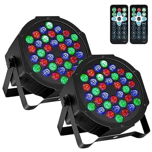 Litake Stage Par Lights, RGB 36 LED 2 Pack | Sound Activated, DMX & Remote Control thumbnail 1