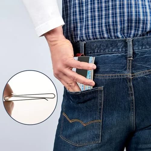 CKLT Money Clip, Cash Clip, Minimalist Wallet Slim Wallet, Stainless Steel, Secure & Stylish for Men & Boys thumbnail 5