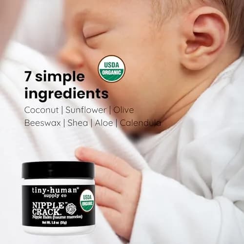 Tiny Human Supply Co Nipple Crack Organic Nipple Cream 53ml (1.8 Fl Oz) | Lanolin-Free Balm for Breastfeeding Mothers thumbnail 6