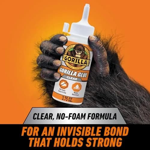 Gorilla Clear Glue, All Purpose, Polyurethane, 3.75 oz Bottle, 2-Pack | Crystal Clear, Water Resistant, Strong Bond thumbnail 2