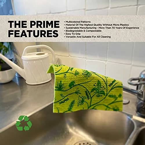 Wettex The Original Swedish Dishcloth for Kitchen 10 Pack | Reusable & Eco-Friendly (70% Cellulose, 30% Cotton) in India thumbnail 6