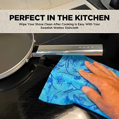 Wettex The Original Swedish Dishcloth for Kitchen 10 Pack | Reusable & Eco-Friendly (70% Cellulose, 30% Cotton) in India thumbnail 3