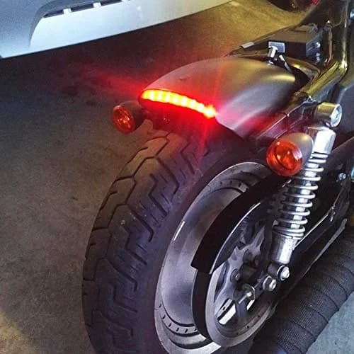 NATGIC Red Chopped Rear Fender Edge LED Brake Light Assembly for Harley XL 883N 1200N XL1200V XL1200X | 12V DC thumbnail 2