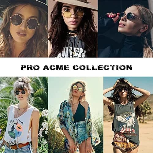 Pro Acme Small Round Polarized Sunglasses with UV400 Protection | Silver Frame, Black Lens thumbnail 3