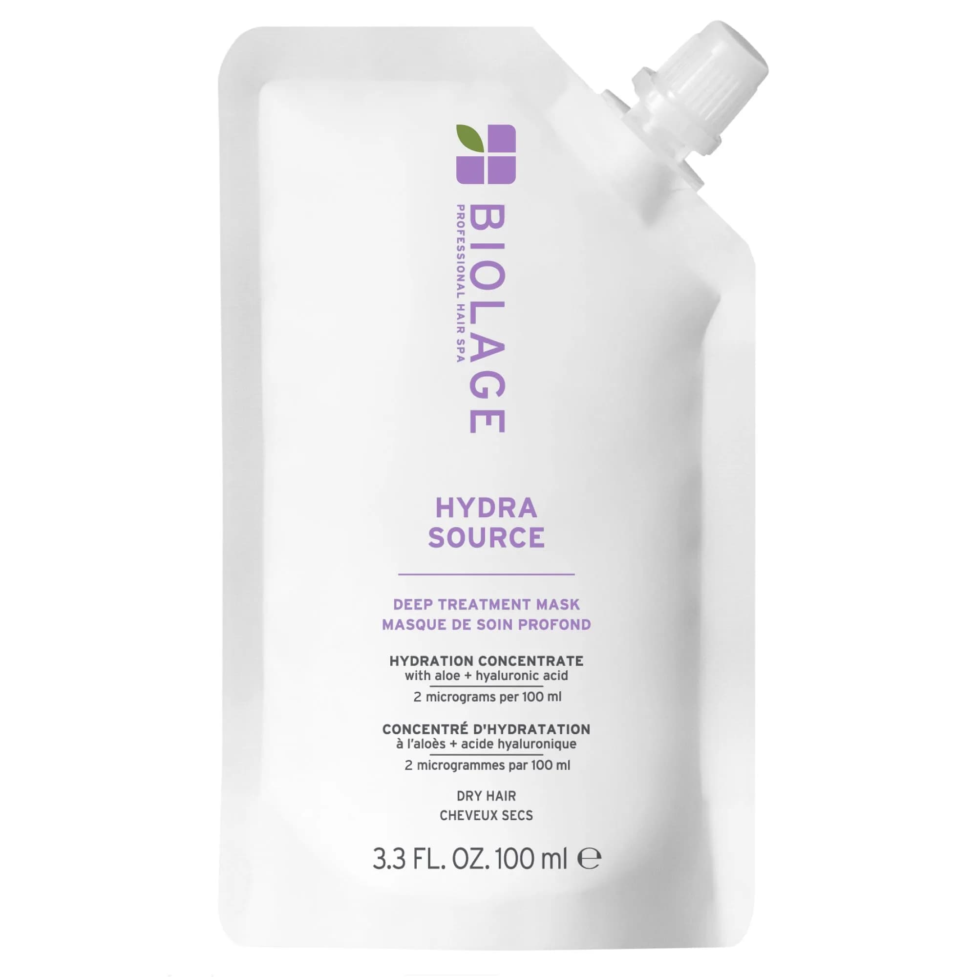 Biolage Hydra Source Deep Treatment Mask – For Dry Hair, 3.3 fl oz | Intense Hydration & Nourishment - main product image
