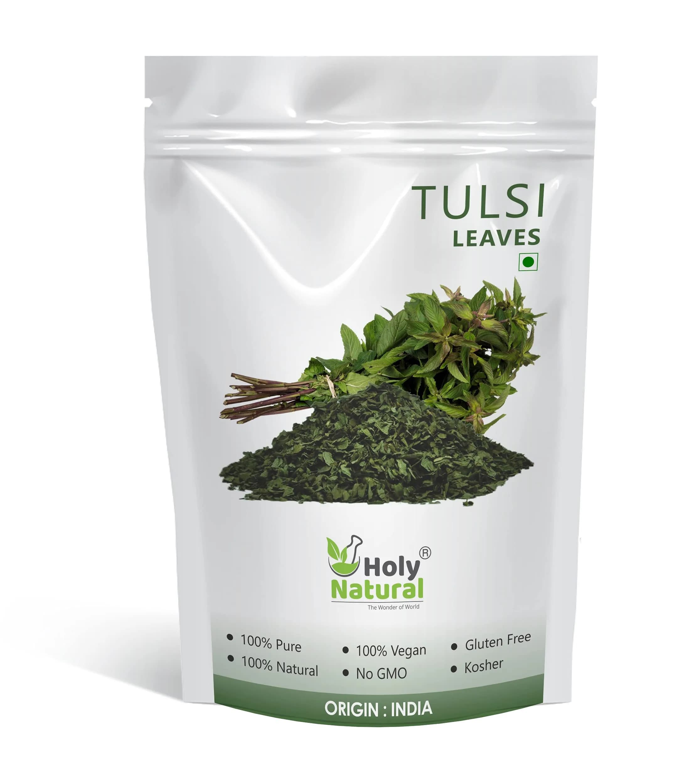 Holy Natural Basil Leaves Dried 200Gm | Organic Sweet Basil for Cooking & Tea - main product image