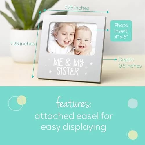 Tiny Ideas Me & My Sister Sibling Photo Frame 19 cm (7.25 in) | Cherish Sibling Bond thumbnail 3