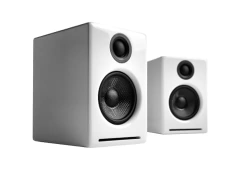 Audioengine A2+ GEN3 Wireless Computer Speakers - 6.8 kg (15 lb) - White | Bluetooth 5.4 Adaptive, aptX-HD, USB-C, RCA, AUX thumbnail 1
