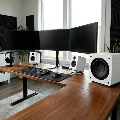 Audioengine A2+ GEN3 Wireless Computer Speakers - 6.8 kg (15 lb) - White | Bluetooth 5.4 Adaptive, aptX-HD, USB-C, RCA, AUX thumbnail 5