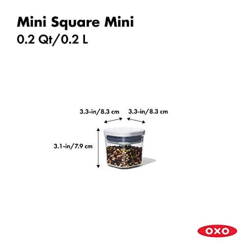 OXO Good Grips 4-Piece Mini POP Airtight Container Set - 0.2 Qt | Space-Saving Kitchen Organizer thumbnail 3